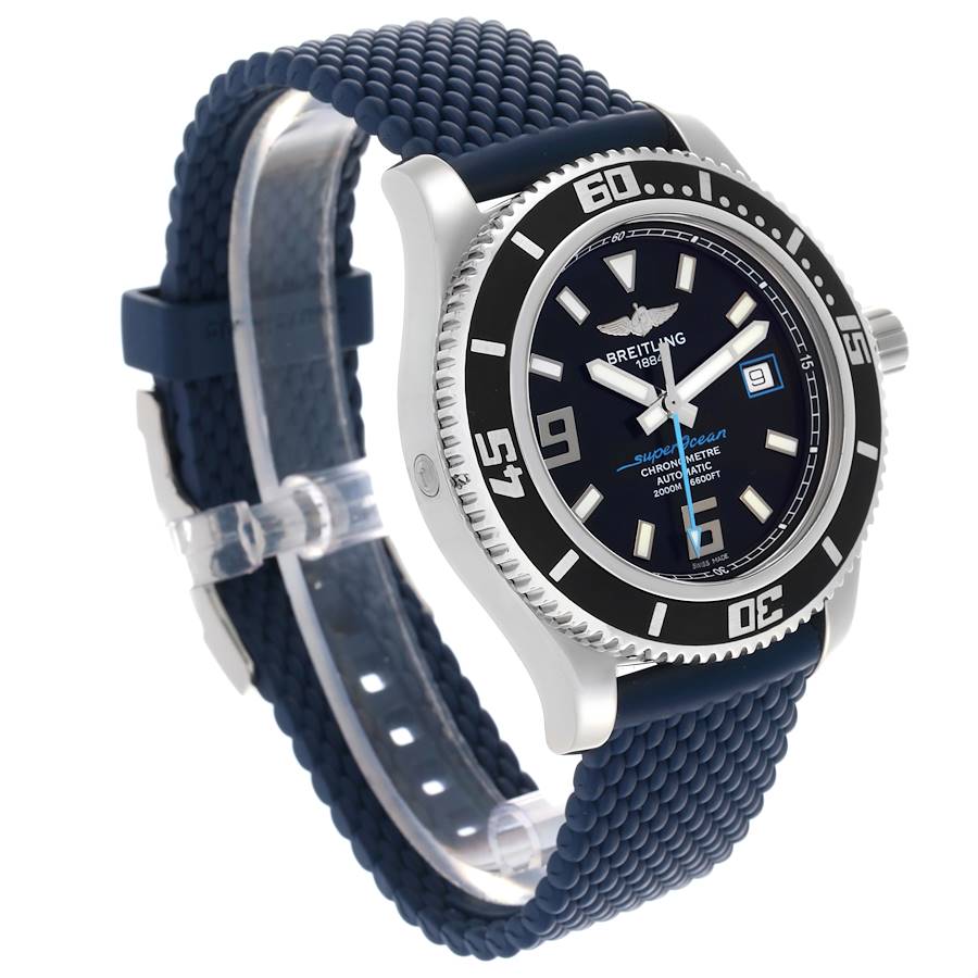 Perfect Breitling Aeromarine Superocean 44 Blue Hand Steel Mens Watch A17391 — image 3