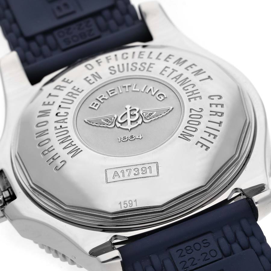 Perfect Breitling Aeromarine Superocean 44 Blue Hand Steel Mens Watch A17391 — image 6
