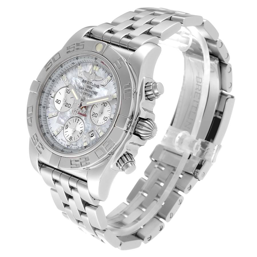 Reasonably Priced Breitling Chronomat 01 Mother of Pearl Diamond Dial Steel Mens Watch AB0110 — image 4
