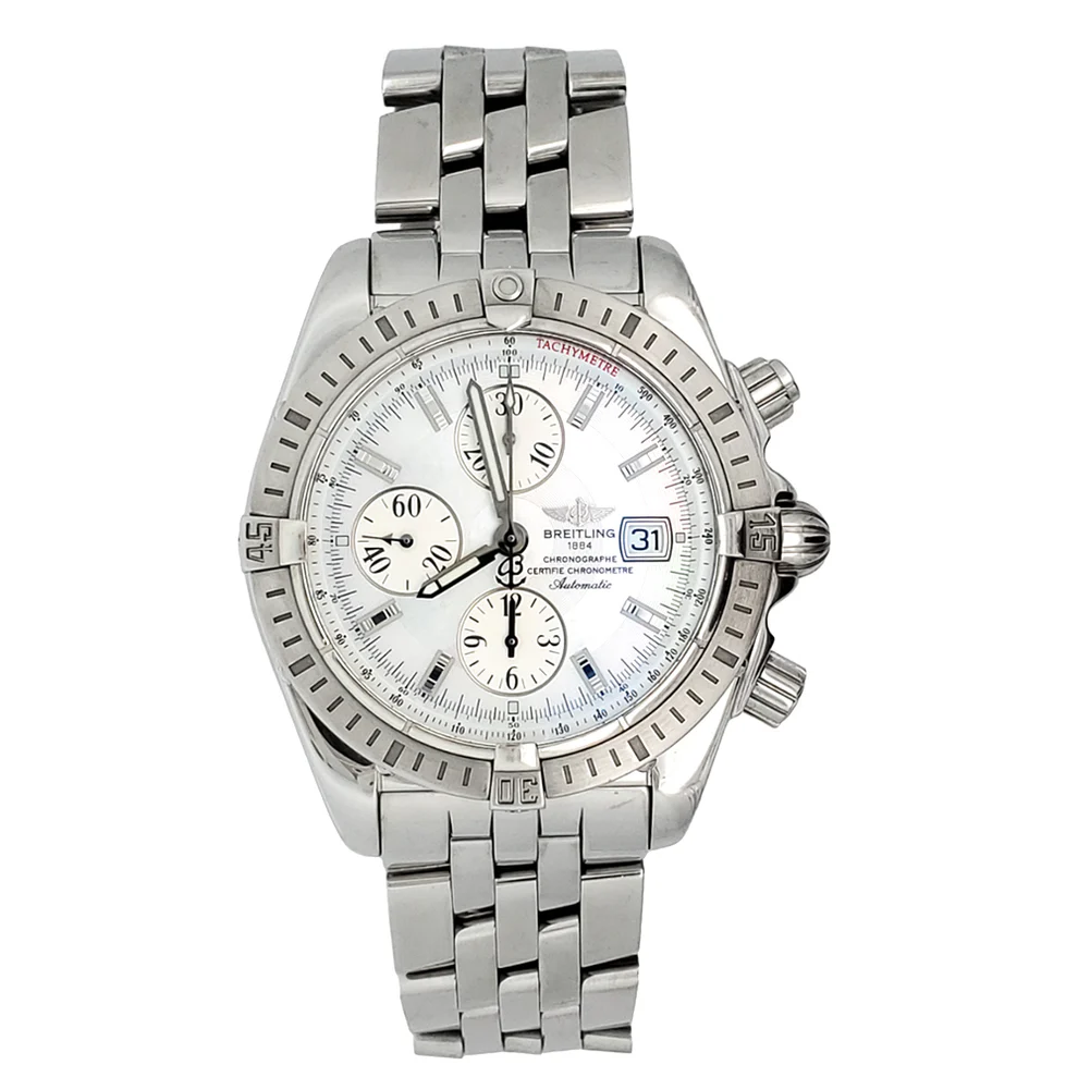 Value-packed Breitling Chronomat Evolution White Dial Chronograph 44mm Stainless Steel Watch — image 3