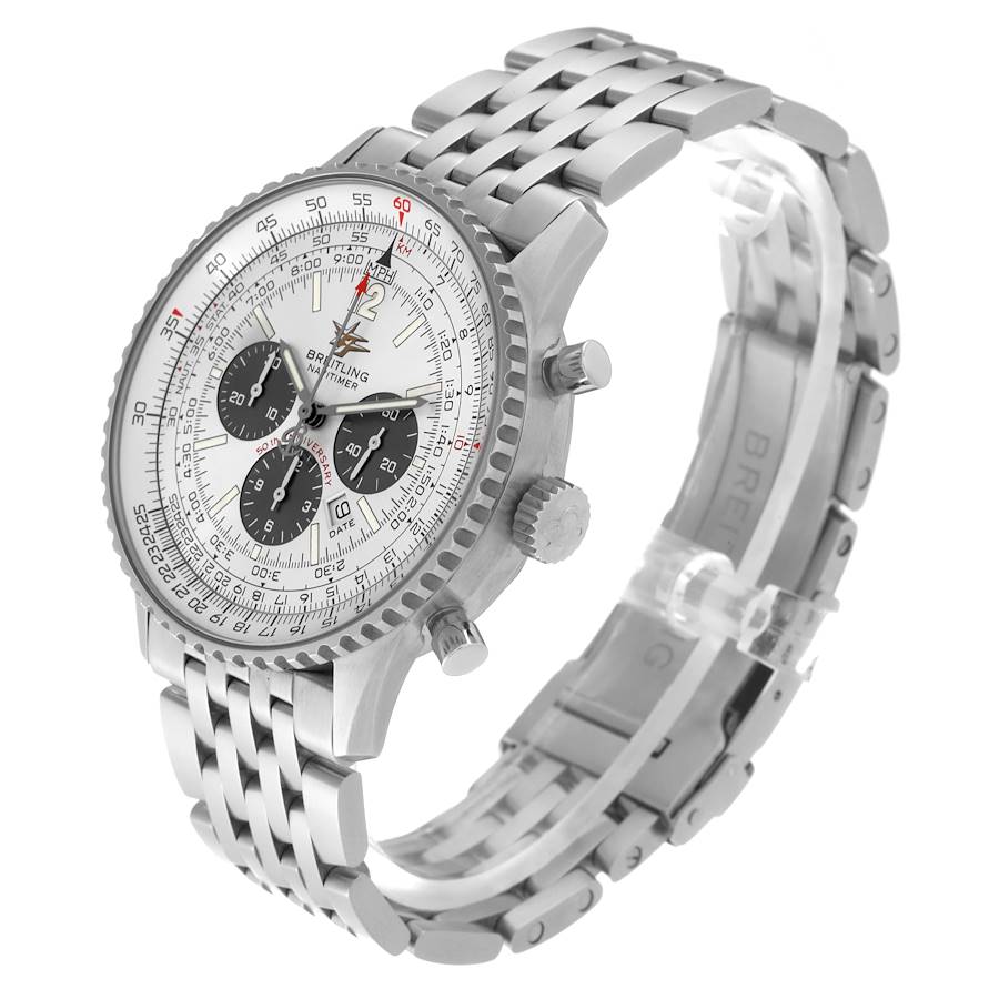 Upscale Breitling Navitimer 50th Anniversary Silver Dial Mens Watch A41322 — image 4