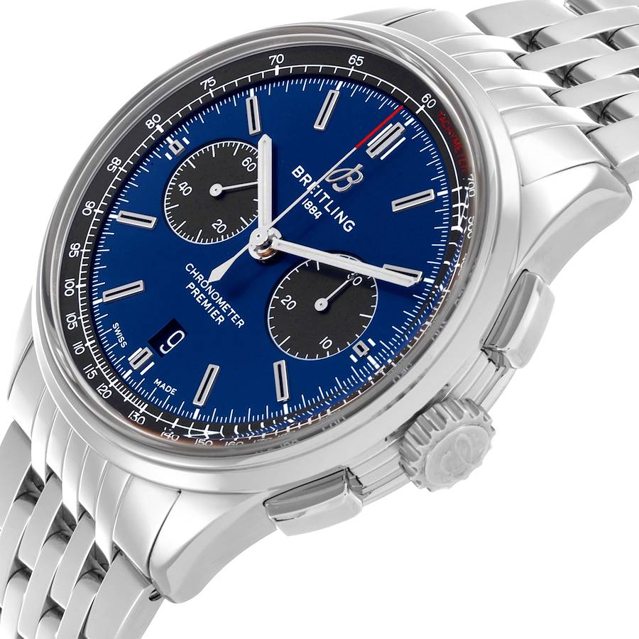 Best Breitling Premier B01 42mm Steel Blue Dial Mens Watch AB0118 — image 5