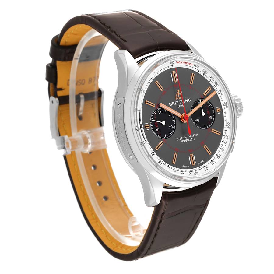 Accurate Breitling Premier B01 Chronograph Grey Dial Steel Mens Replica Watches AB0118 — image 3