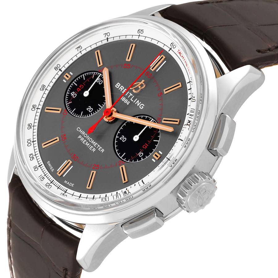 Accurate Breitling Premier B01 Chronograph Grey Dial Steel Mens Replica Watches AB0118 — image 4