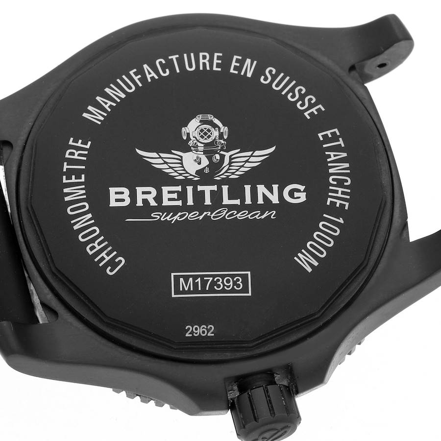 Distinctive Breitling Superocean 44 Black DLC Steel Mens Watch M17393 — image 6