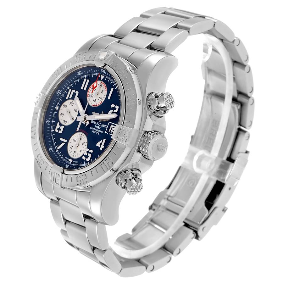 Beautiful Replica Breitling Avenger II Blue Dial Steel Mens Watch A13381 — image 4