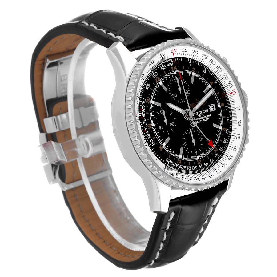 Special Replica Breitling Navitimer World Black Dial Steel Mens Watch A24322 — image 3