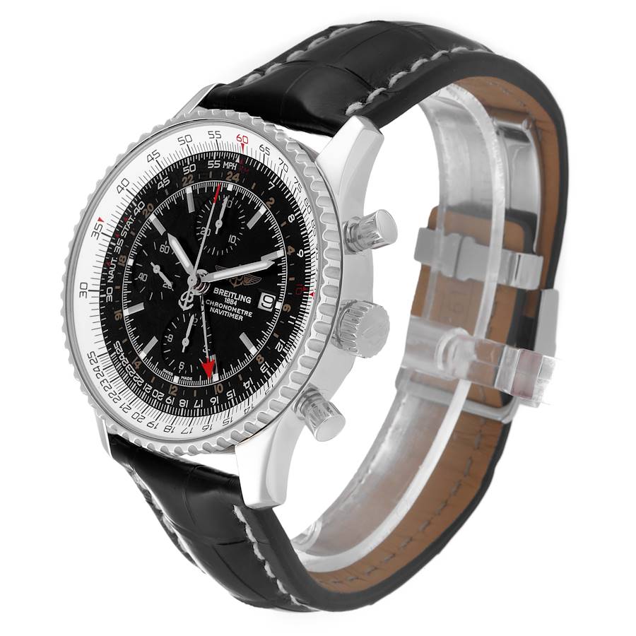 Special Replica Breitling Navitimer World Black Dial Steel Mens Watch A24322 — image 4