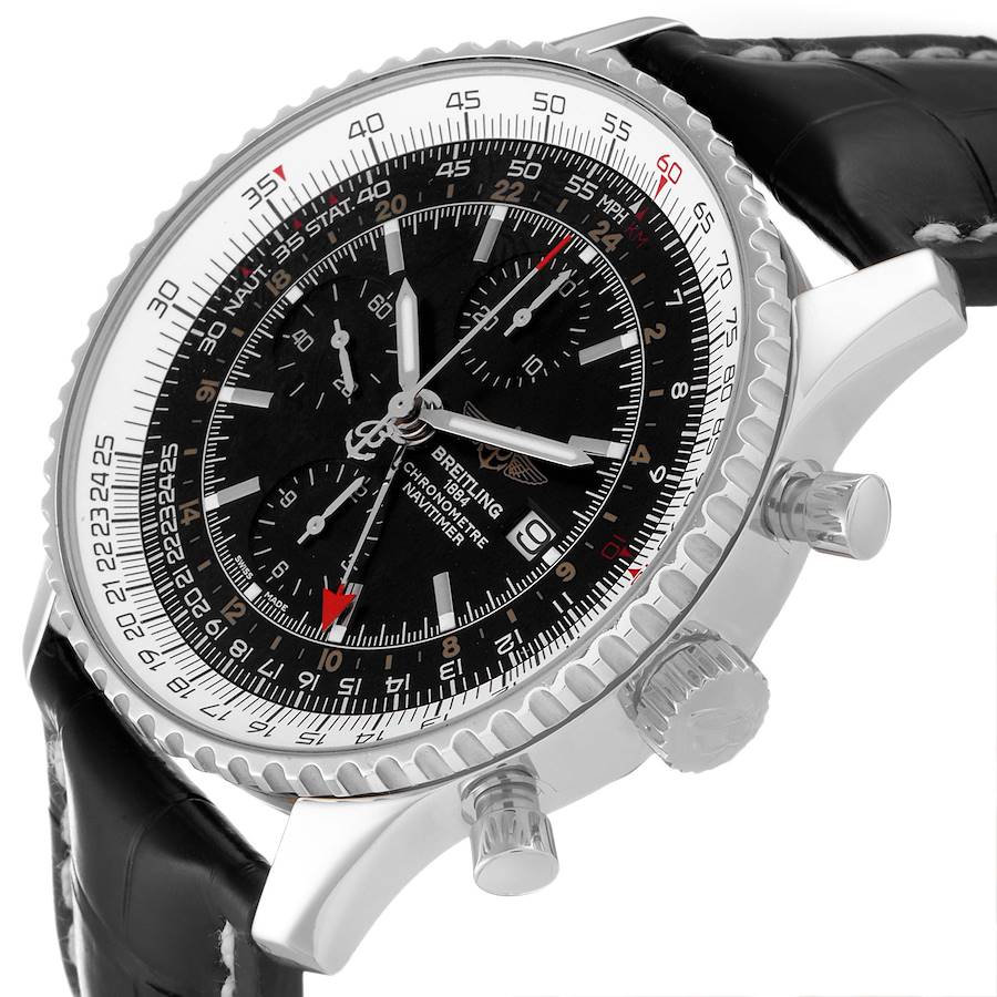 Special Replica Breitling Navitimer World Black Dial Steel Mens Watch A24322 — image 5