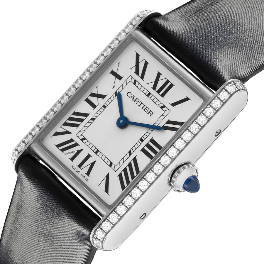 Exquisite Cartier Tank Must Large Steel Diamond Ladies Watch W4TA0017 — image 5