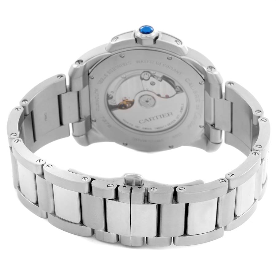Luxurious Replica Cartier Calibre Steel Black Dial Mens Watch W7100016 — image 7