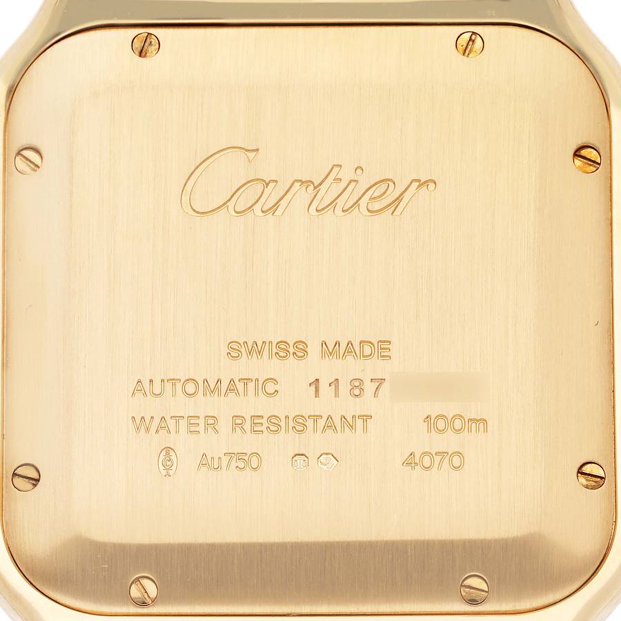 Alluring Replica Cartier Santos Silver Dial Large 18k Yellow Gold Mens Watch WGSA0029 — image 6