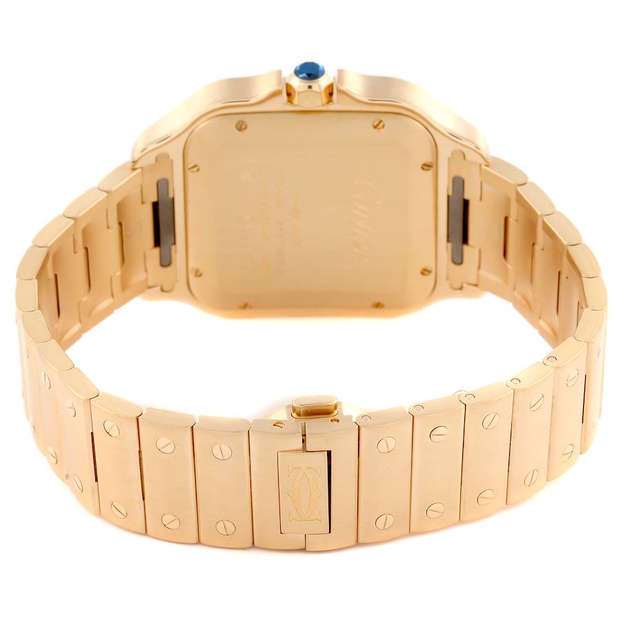 Alluring Replica Cartier Santos Silver Dial Large 18k Yellow Gold Mens Watch WGSA0029 — image 7