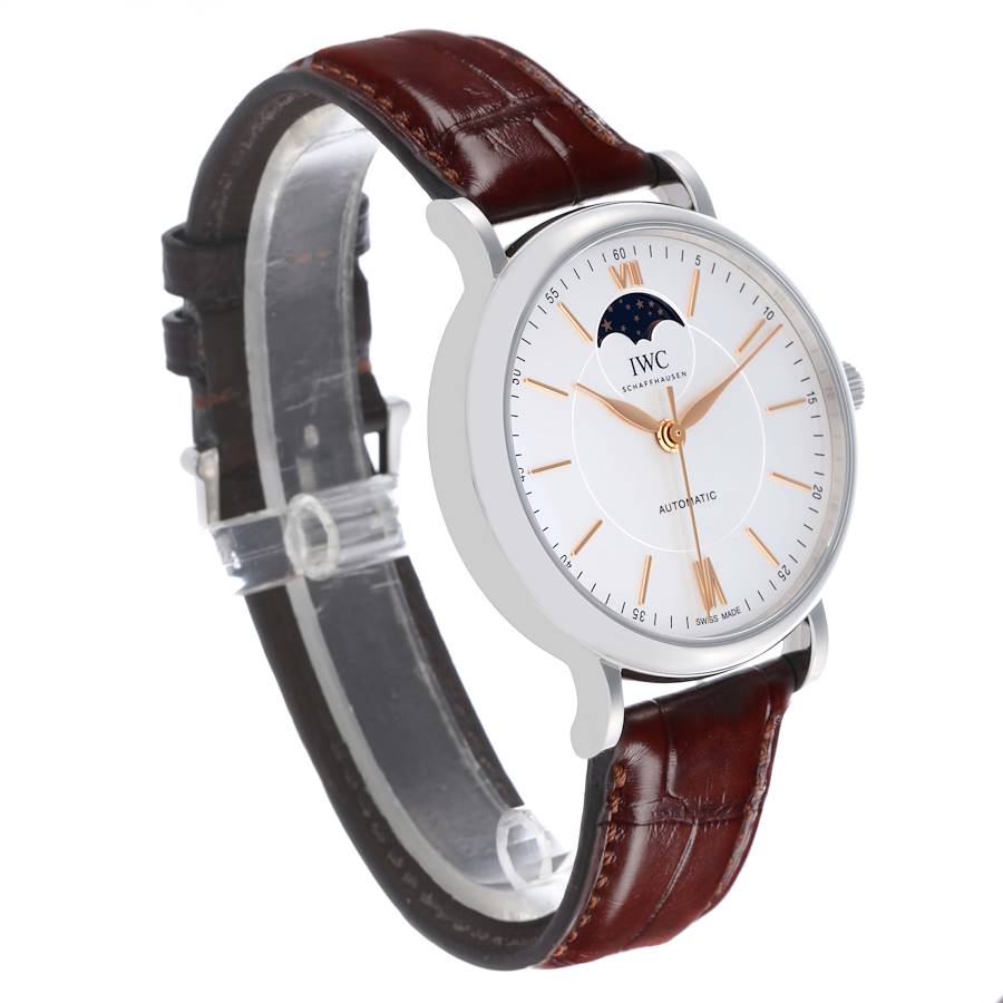 Cheap IWC Portofino Moonphase Silver Dial Steel Mens Replica Watch IW459401 — image 3