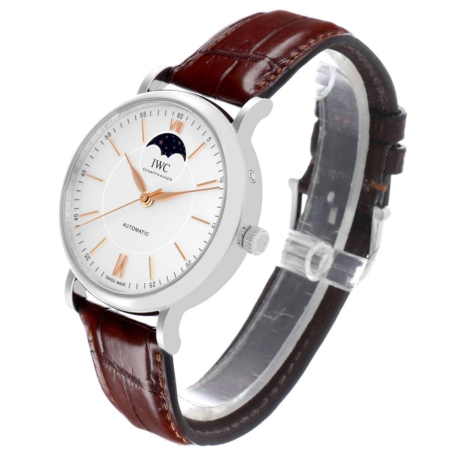 Cheap IWC Portofino Moonphase Silver Dial Steel Mens Replica Watch IW459401 — image 4