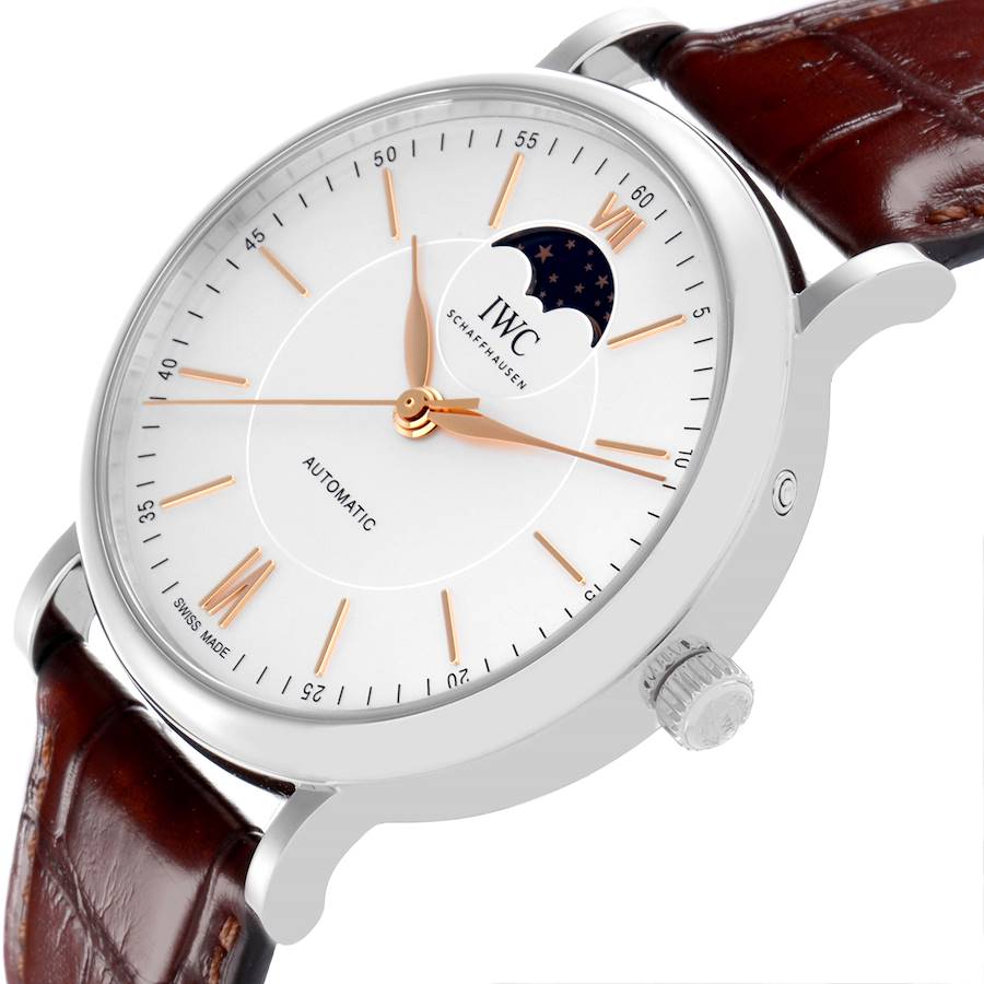 Cheap IWC Portofino Moonphase Silver Dial Steel Mens Replica Watch IW459401 — image 5