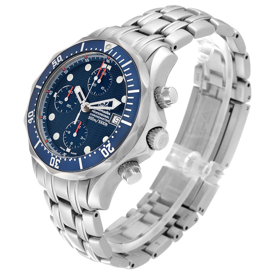 Exceptional Omega Seamaster Blue Dial Chronograph Steel Mens Watch 2599.80.00 — image 4