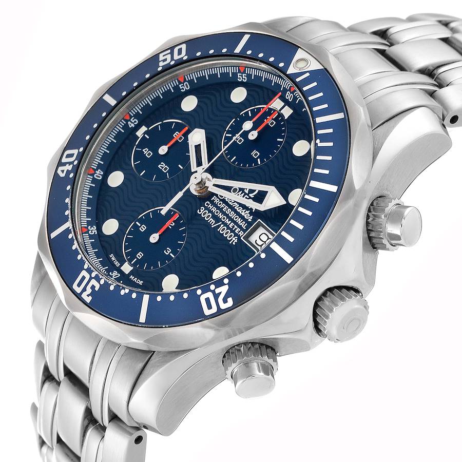 Exceptional Omega Seamaster Blue Dial Chronograph Steel Mens Watch 2599.80.00 — image 5