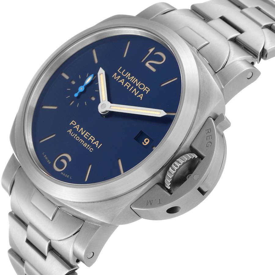 High-value Panerai Luminor Marina 1950 Blue Dial Steel Watch PAM01028 — image 5