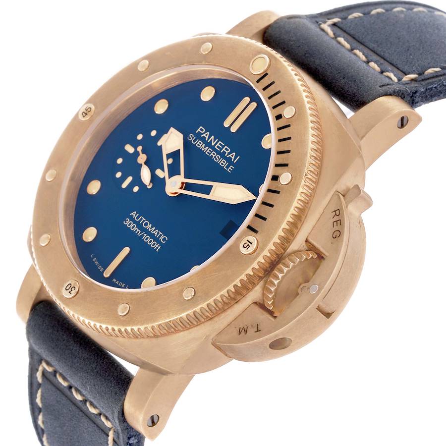 Alluring Replica Panerai Luminor Submersible Blu Abisso Bronze Mens Watch PAM01074 — image 5