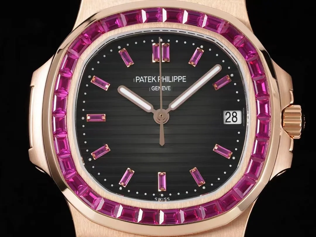 Super Patek Philippe 40 mm Rose Gold Black Dial Iced out Watch — image 3