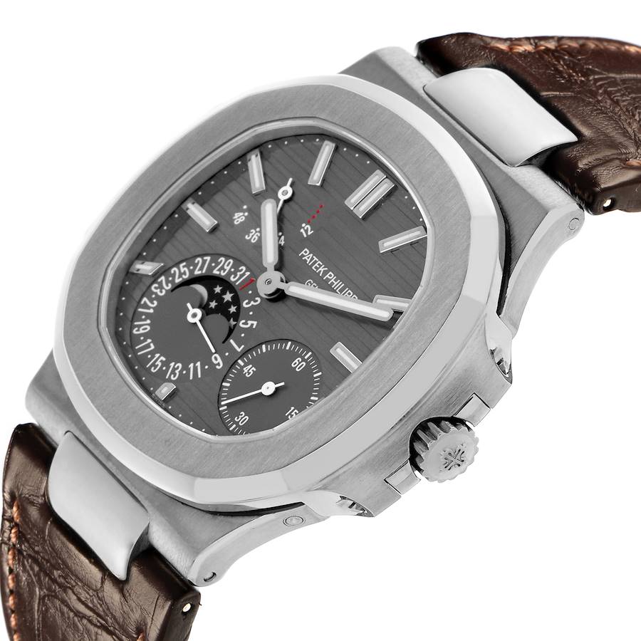 New Generation Replica Patek Philippe Nautilus White Gold Moonphase Mens Watch 5712 — image 5
