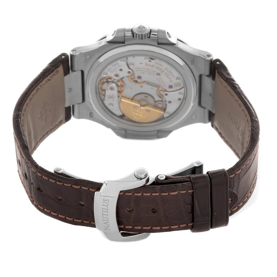 New Generation Replica Patek Philippe Nautilus White Gold Moonphase Mens Watch 5712 — image 8