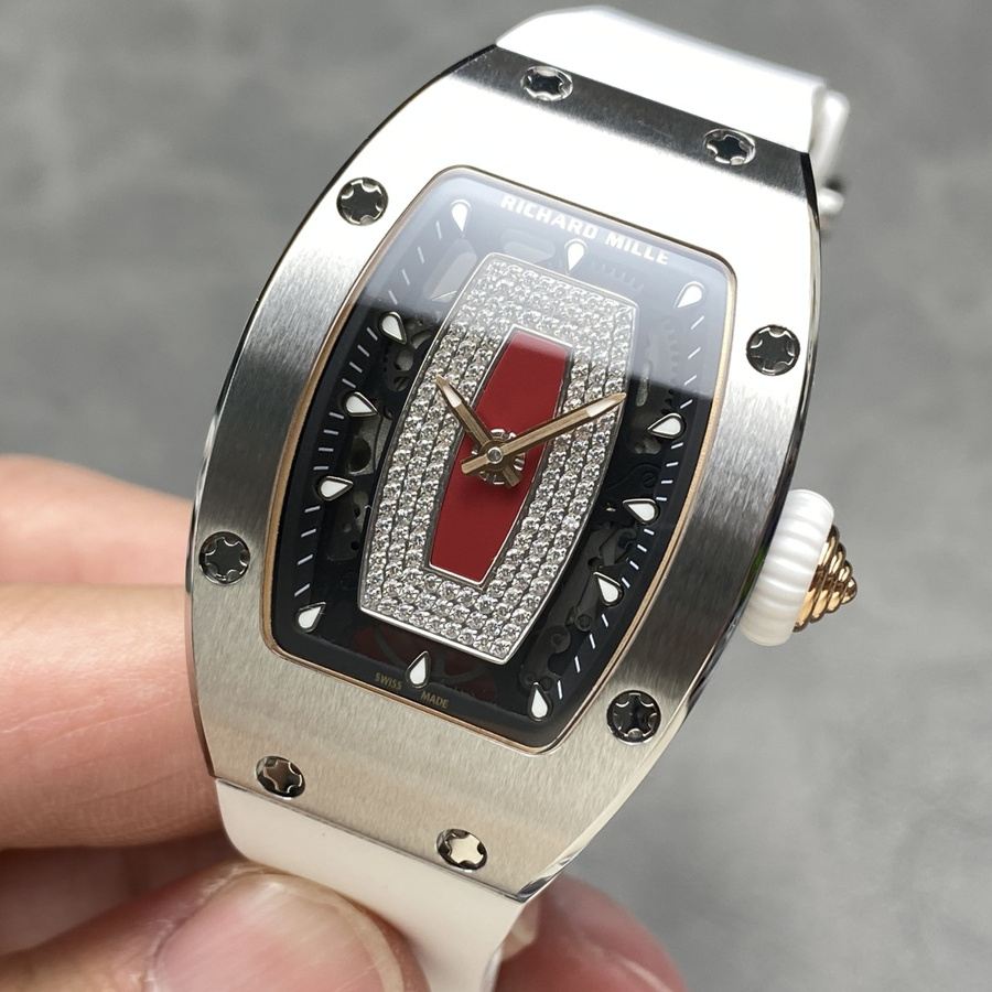 Beautiful Duplicate Richard Mille RM 07-01 White Ceramic Case White Rubber Strap BBA Factory 45.32 X 32.3mm — image 3