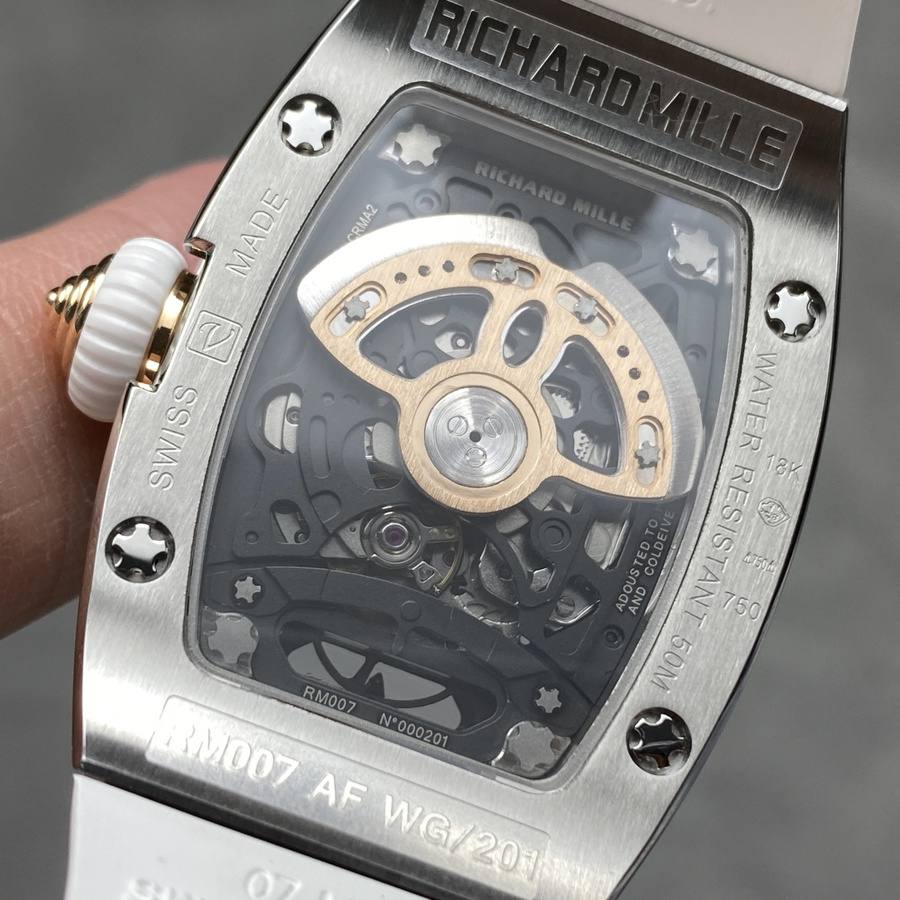 Beautiful Duplicate Richard Mille RM 07-01 White Ceramic Case White Rubber Strap BBA Factory 45.32 X 32.3mm — image 7
