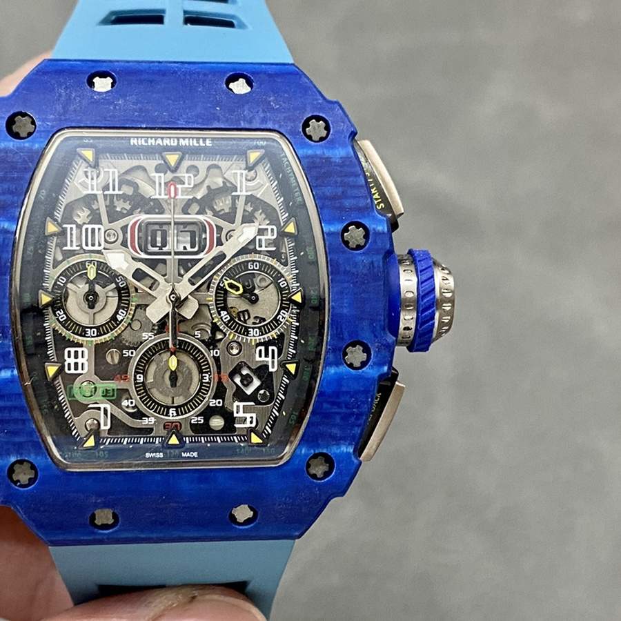 Best-selling Replica Richard Mille RM 11-03 Jean Todt 50th Anniversary Chronograph Blue Carbon Fiber KVF 49.94 X 44.5mm — image 4
