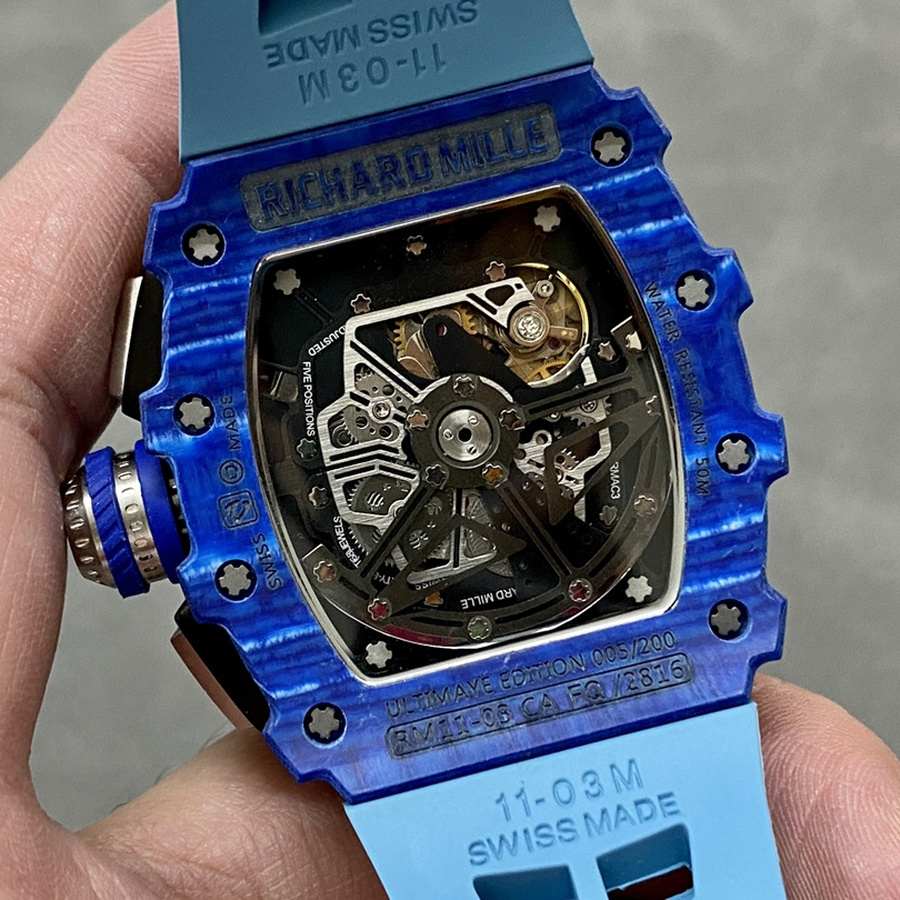 Best-selling Replica Richard Mille RM 11-03 Jean Todt 50th Anniversary Chronograph Blue Carbon Fiber KVF 49.94 X 44.5mm — image 7