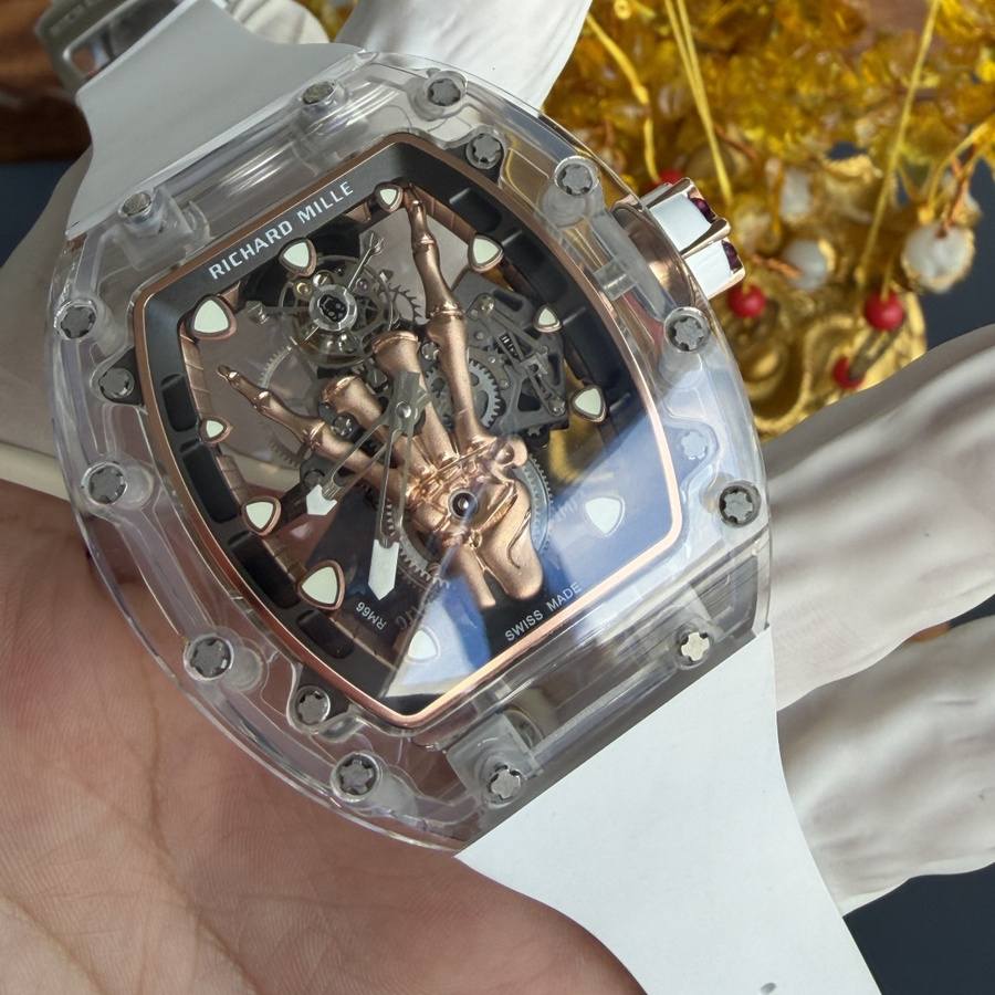 Cost-effective Replica Richard Mille RM 66 Flying Tourbillon Custom Made Real White Sapphire 42.7mm X 49.94mm — image 3