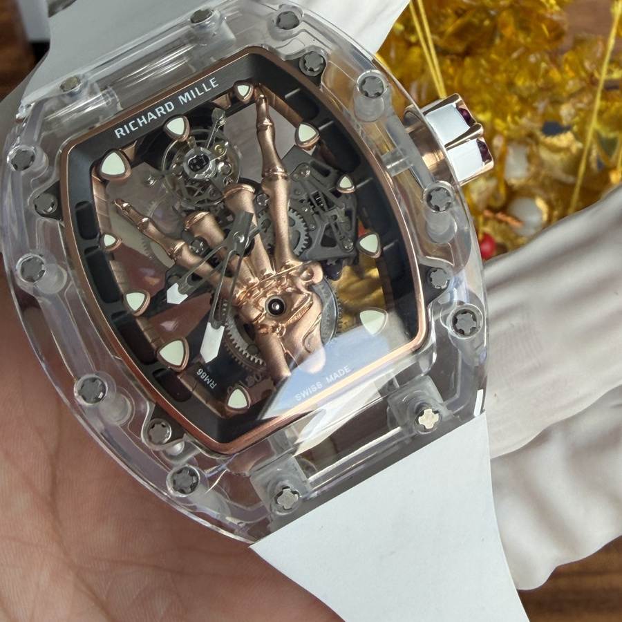 Cost-effective Replica Richard Mille RM 66 Flying Tourbillon Custom Made Real White Sapphire 42.7mm X 49.94mm — image 5