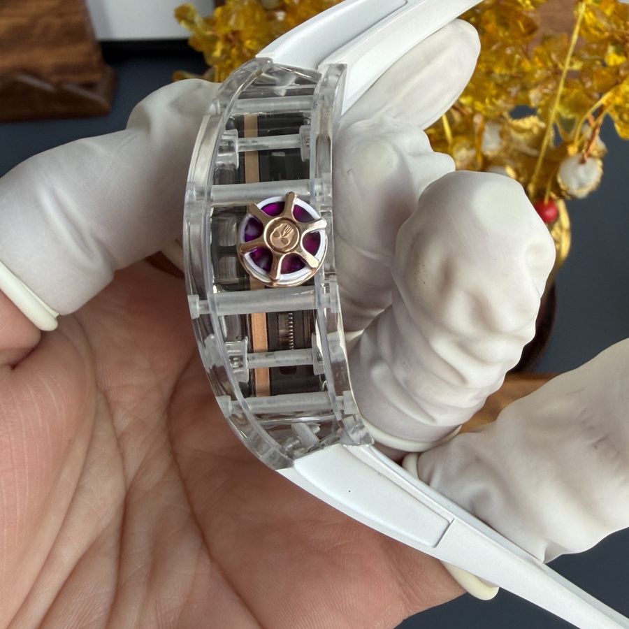 Cost-effective Replica Richard Mille RM 66 Flying Tourbillon Custom Made Real White Sapphire 42.7mm X 49.94mm — image 8