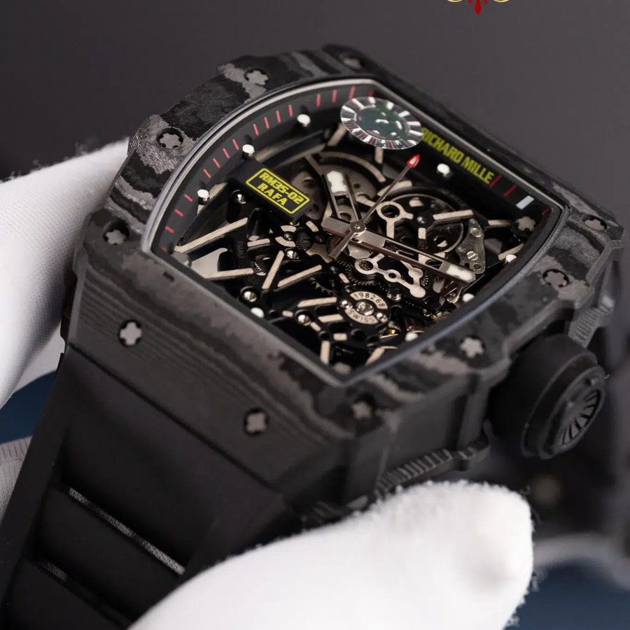 Discount Copy Richard Mille RM 35-02 Rafael Nadal Carbon TPT Black Rubber Strap ZF 49.94mm X 44.5mm — image 3