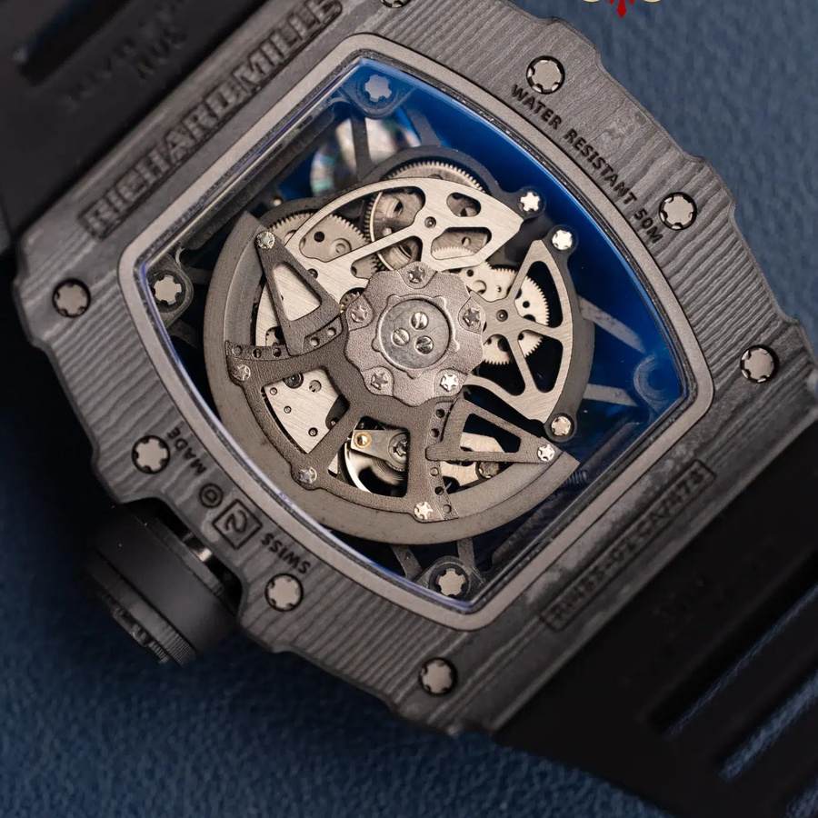 Discount Copy Richard Mille RM 35-02 Rafael Nadal Carbon TPT Black Rubber Strap ZF 49.94mm X 44.5mm — image 9
