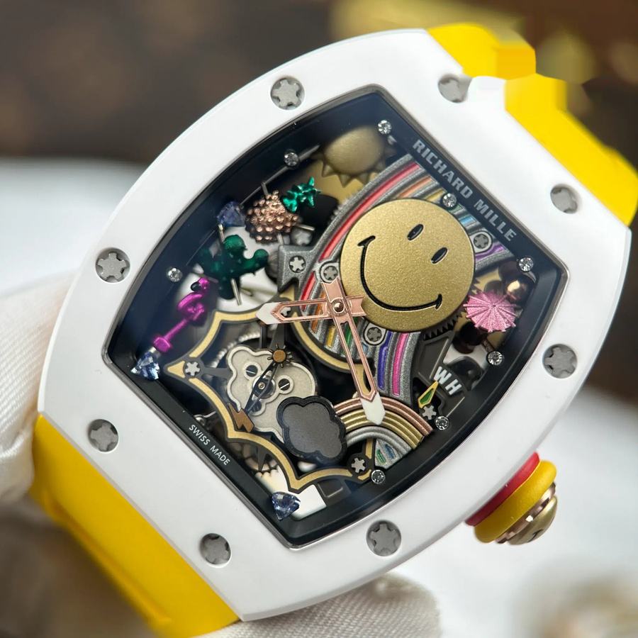 Excellent Fake Richard Mille RM 88 Automatic Tourbillon Smiley White Ceramic 48.15 X 39.74mm — image 3