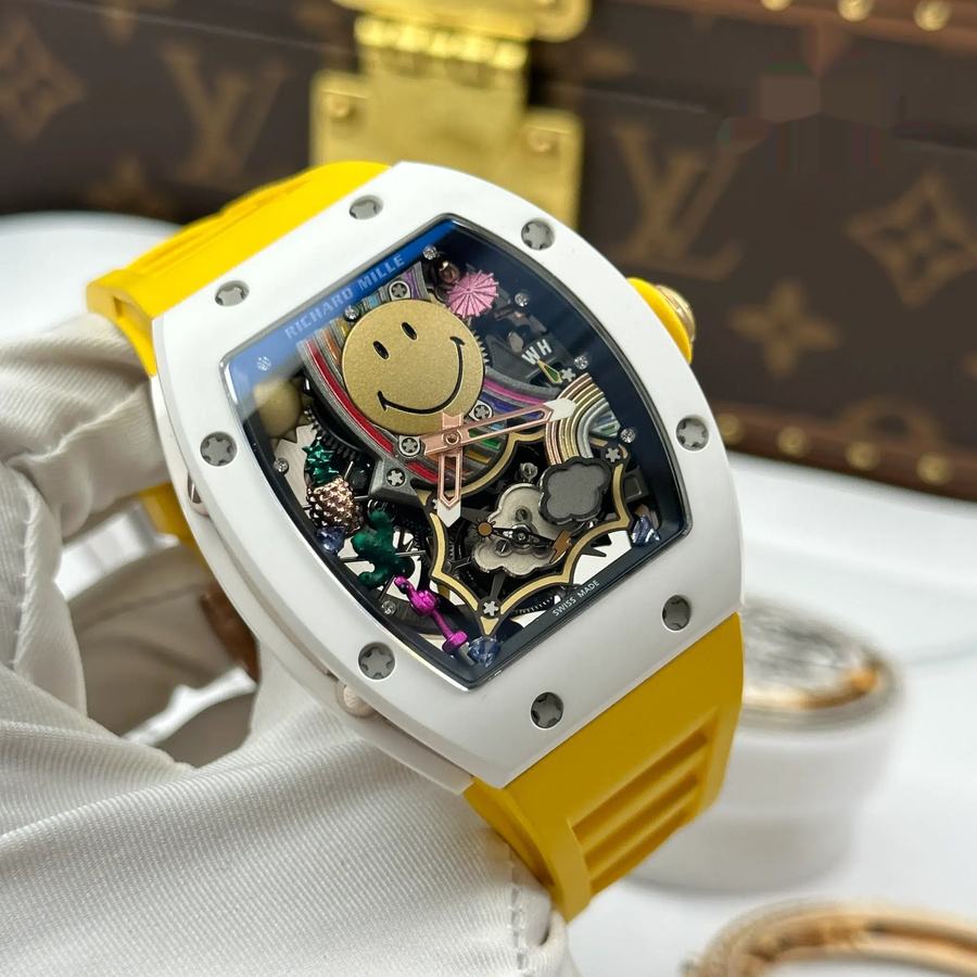 Excellent Fake Richard Mille RM 88 Automatic Tourbillon Smiley White Ceramic 48.15 X 39.74mm — image 4