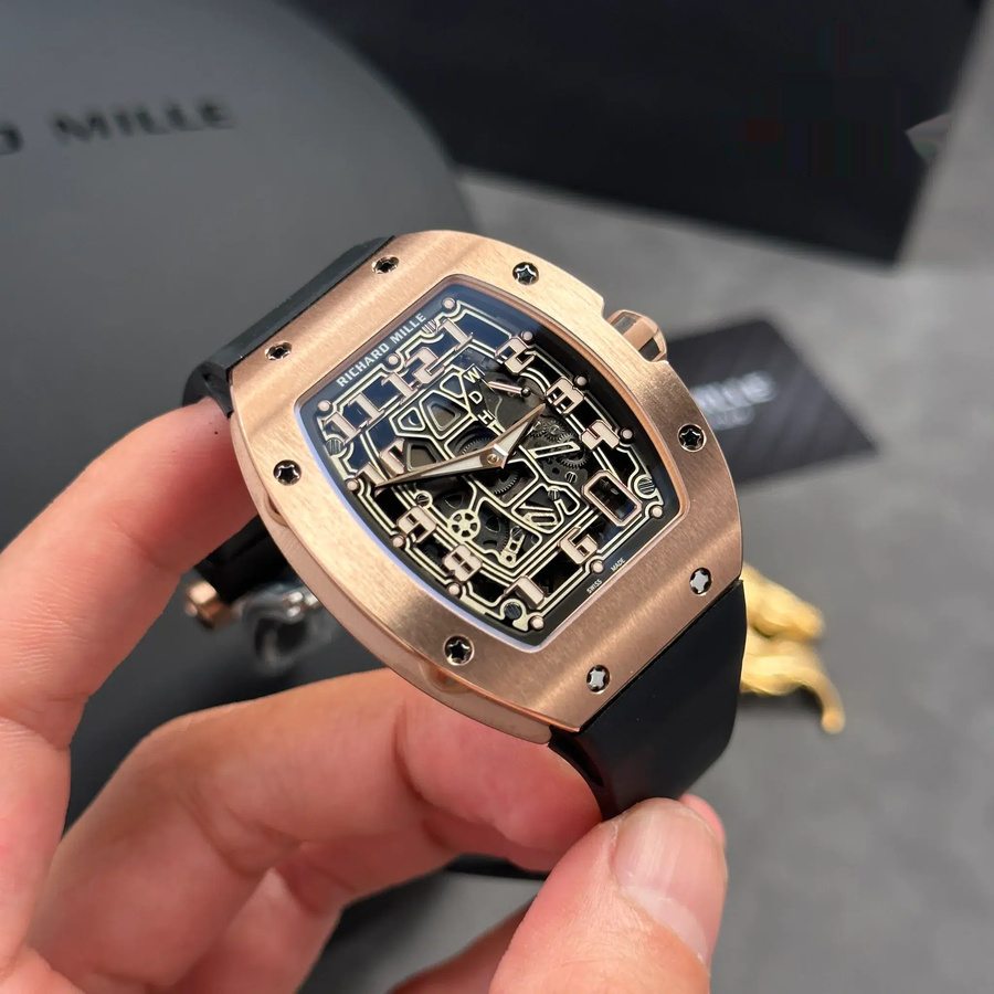 Exquisite Fake Richard Mille RM 67-01 Rose Gold Automatic Extra-Flat Rubber Band 38.7mm X 47.5mm — image 3