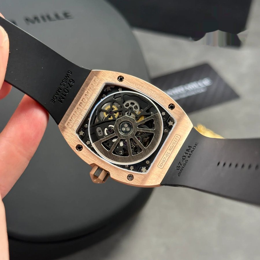 Exquisite Fake Richard Mille RM 67-01 Rose Gold Automatic Extra-Flat Rubber Band 38.7mm X 47.5mm — image 12