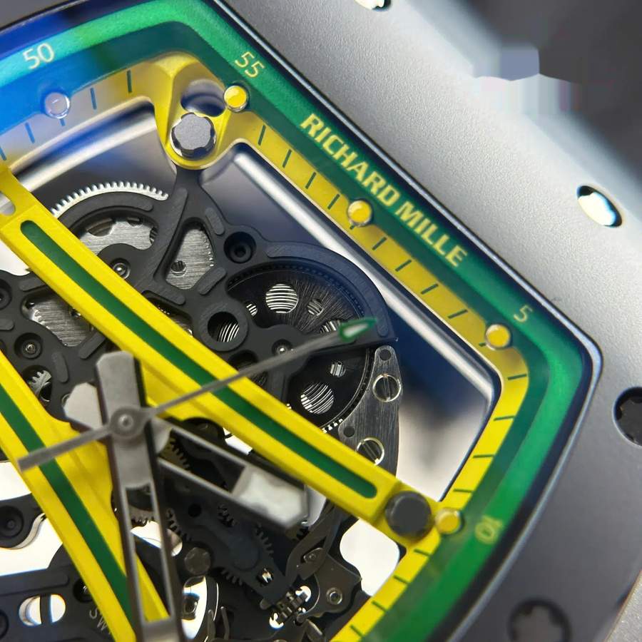 Fantastic Super Clone Richard Mille RM 61-01 Yohan Blake Green Black Ceramic Rubber Strap ZF 42.7mm X 50.23mm — image 6