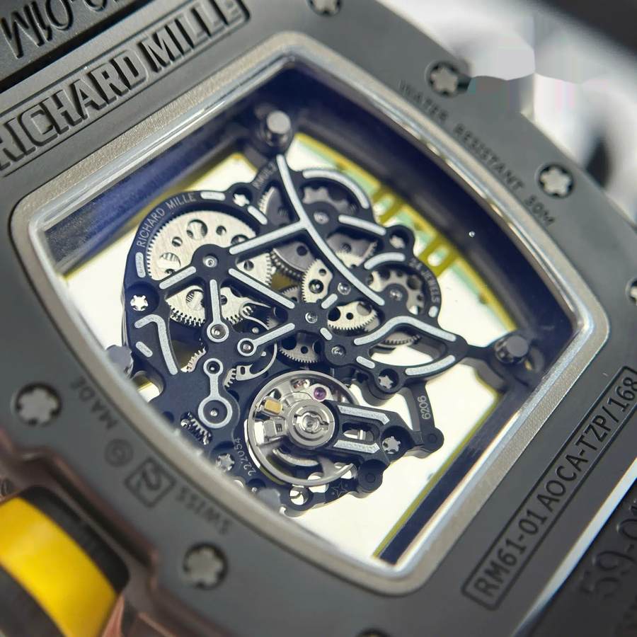 Fantastic Super Clone Richard Mille RM 61-01 Yohan Blake Green Black Ceramic Rubber Strap ZF 42.7mm X 50.23mm — image 11