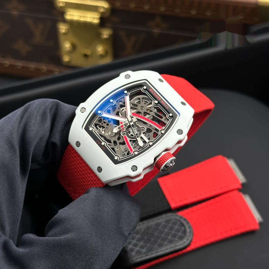 Fashionable Duplicate Richard Mille RM 67-02 Charles Leclerc Monaco Red White Quartz TPT 38.7 X 47.52mm — image 3