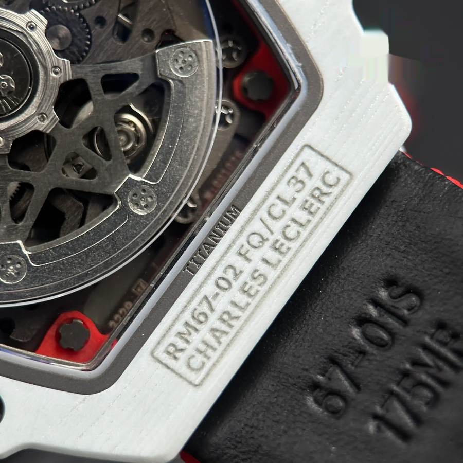 Fashionable Duplicate Richard Mille RM 67-02 Charles Leclerc Monaco Red White Quartz TPT 38.7 X 47.52mm — image 11