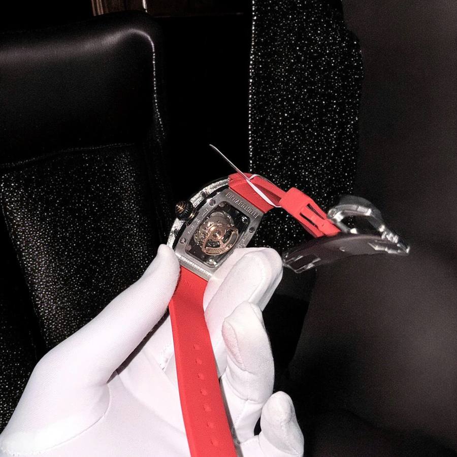 Fashionable Imitation Richard Mille RM 07-01 Red Lip Medium Diamond Set Crafting Moissanite — image 6