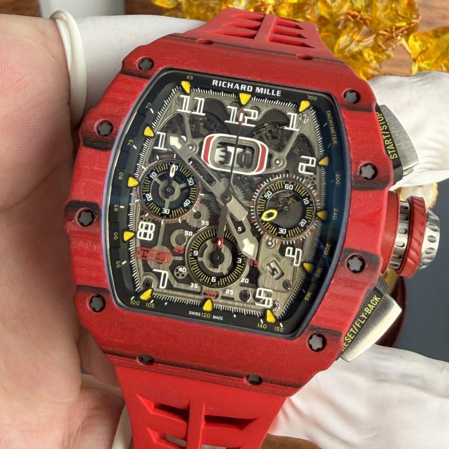 Finest Fake Richard Mille RM 11-03 Red Quartz TPT Automatic Chronograph 49.94 X 44.5mm — image 4