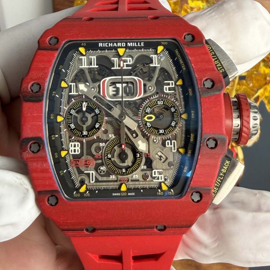 Finest Fake Richard Mille RM 11-03 Red Quartz TPT Automatic Chronograph 49.94 X 44.5mm — image 5