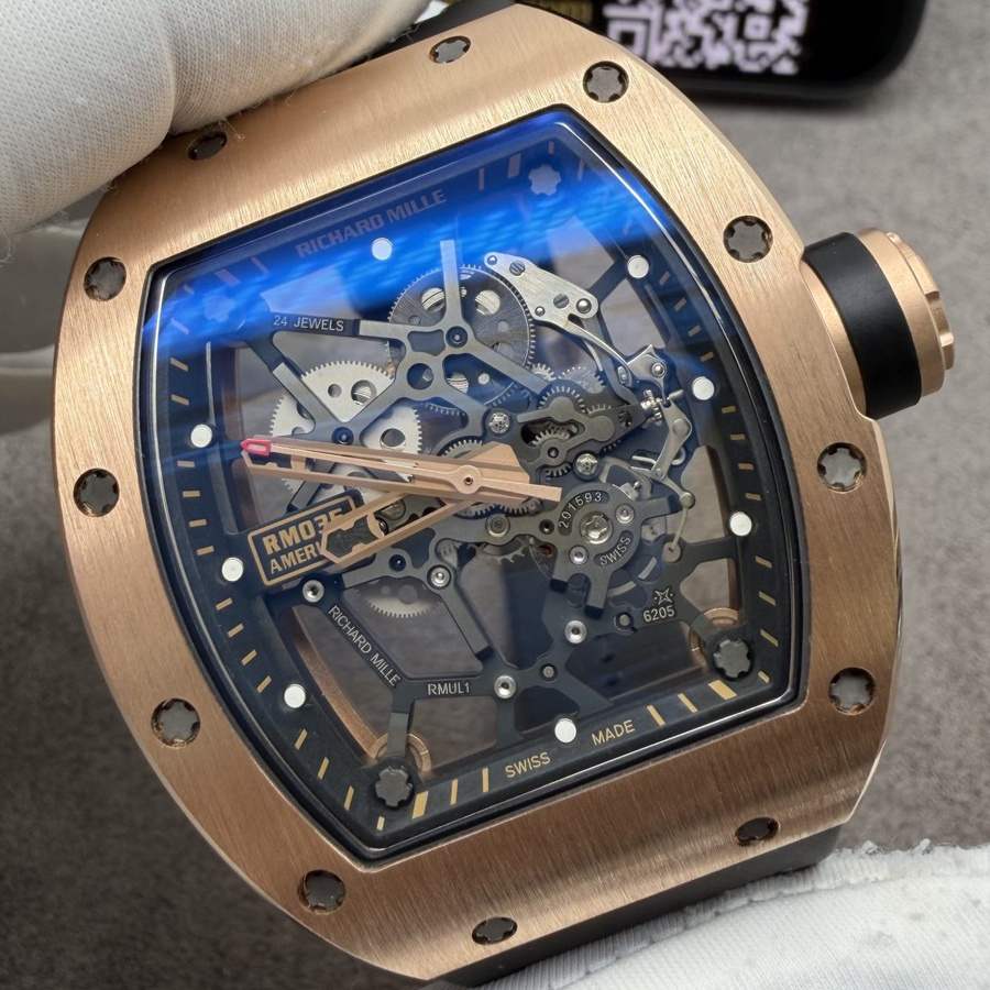 High-end Replica Richard Mille RM 035 Custom Made 18K Solid Gold Vaucher Movement 39.7mm X 48mm — image 3