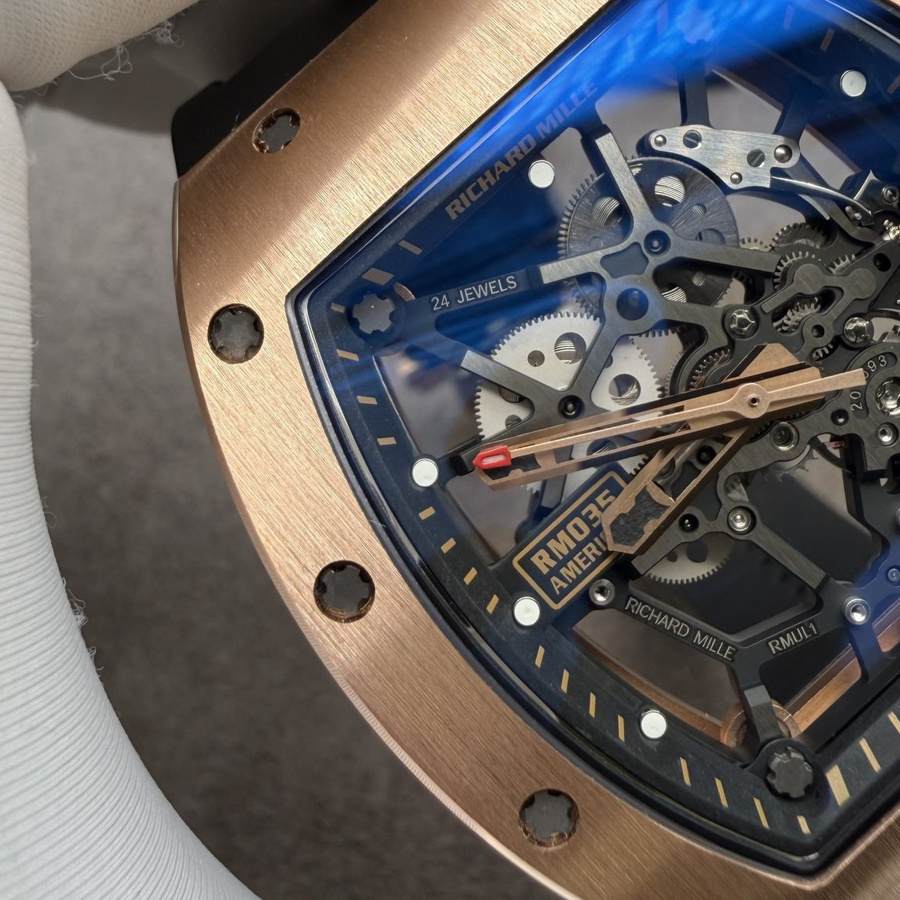 High-end Replica Richard Mille RM 035 Custom Made 18K Solid Gold Vaucher Movement 39.7mm X 48mm — image 5