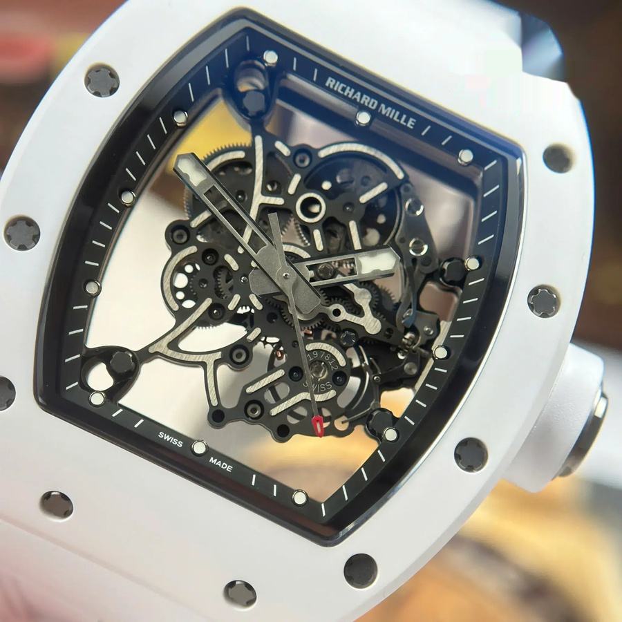 Hot-selling Replicated Richard Mille RM 055 White Ceramic Bubba Watson ZF 42.7mm — image 4